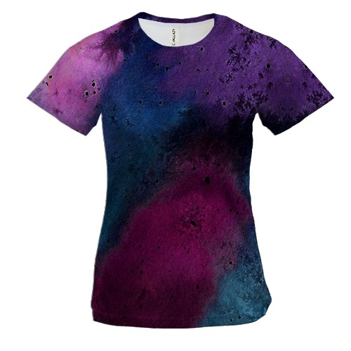 Женская 3D футболка с фиолетовой краской