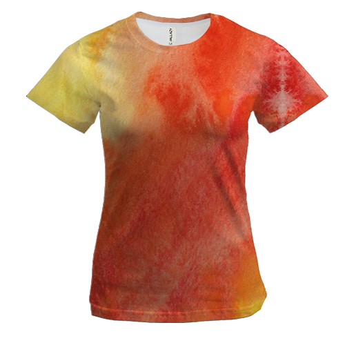 Женская 3D футболка с желтой краской