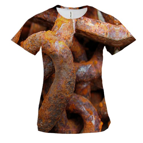 Женская 3D футболка с ржавой цепью
