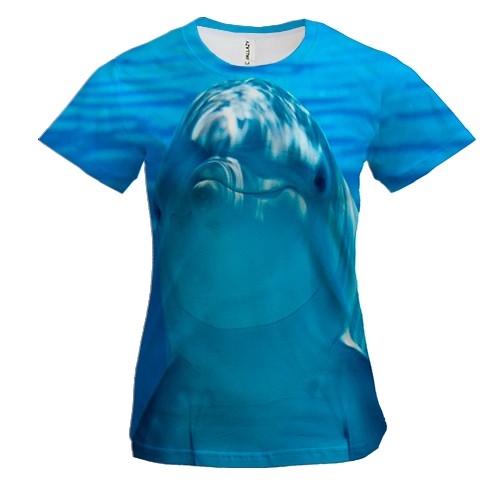 Женская 3D футболка с дельфином
