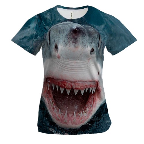 Женская 3D футболка с акулой