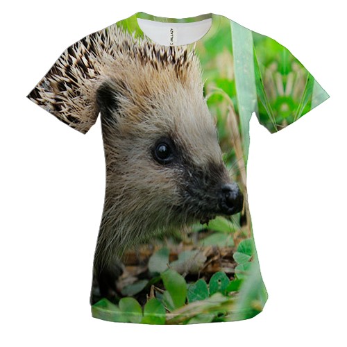 Женская 3D футболка с ёжиком