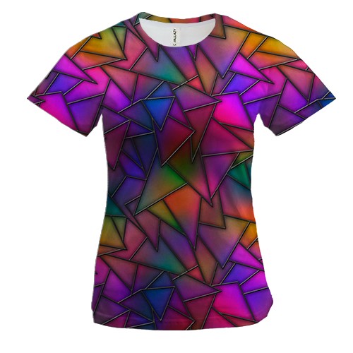 Жіноча 3D футболка з трикутним вітражем