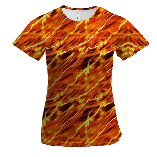 Женская 3D футболка с электрической лавой