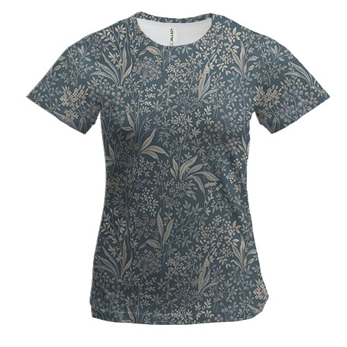 Жіноча 3D футболка з вінтажними квітами