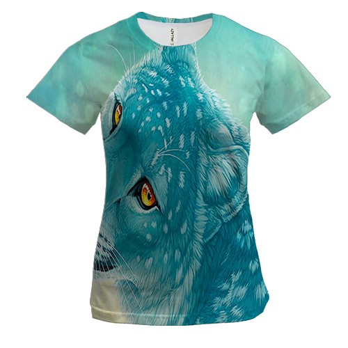 Женская 3D футболка с белым тигром 2