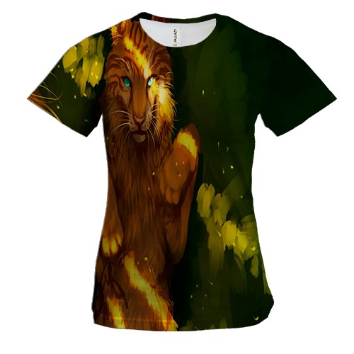 Женская 3D футболка с львицей