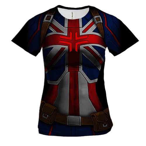 Женская 3D футболка "Костюм Капитан Картер"