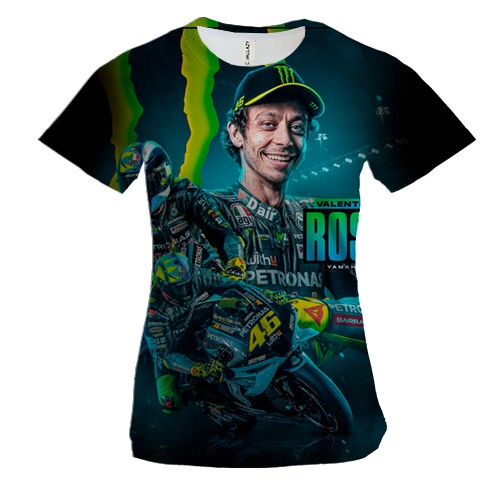 Жіноча 3D футболка з Валентино Россі "46"