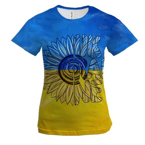 Жіноча 3D футболка Ukraine (з соняшником)
