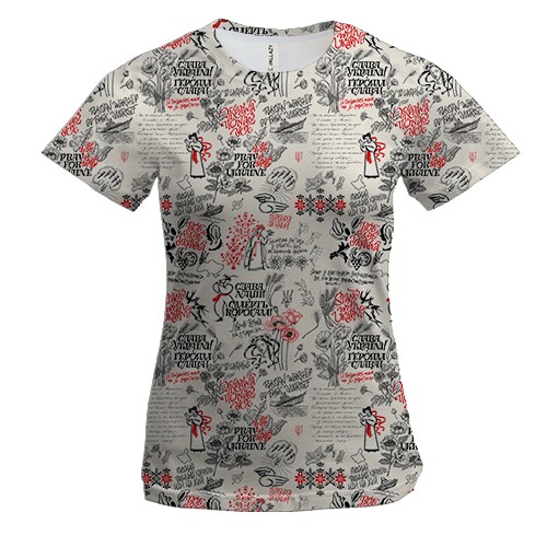 Женская 3D футболка клипарт Слава Украине