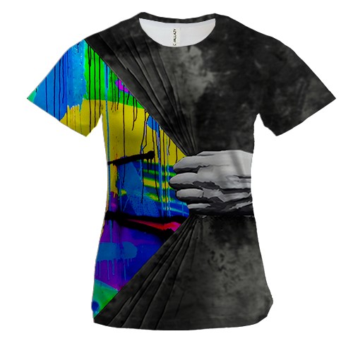 Женская 3D футболка Добавляем красок