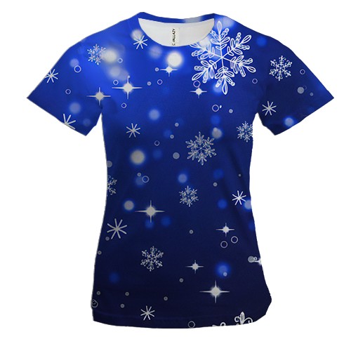 Жіноча 3D футболка зі сніжинками