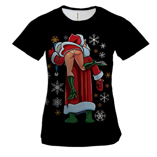 Жіноча 3D футболка Дід Мороз у стилі Бразерс