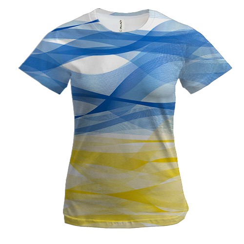 Жіноча 3D футболка Українськи хвилі