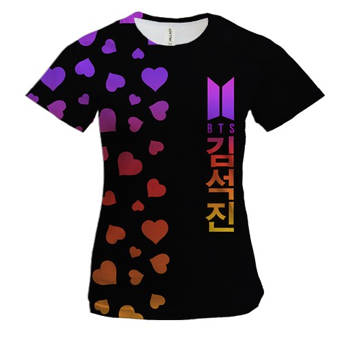 Жіноча 3D футболка Hearts BTS