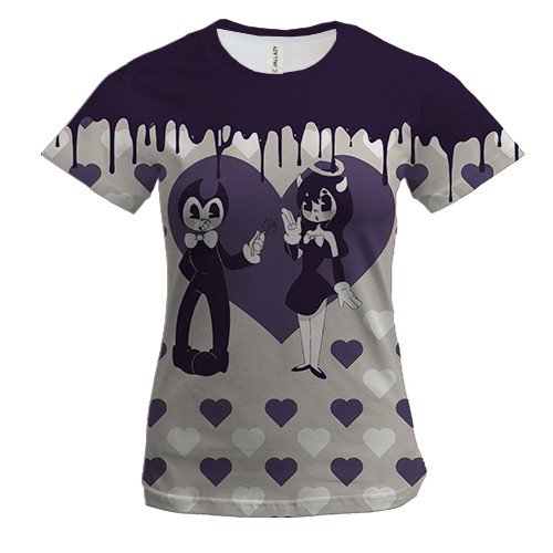 Жіноча 3D футболка Серця в чорнилі