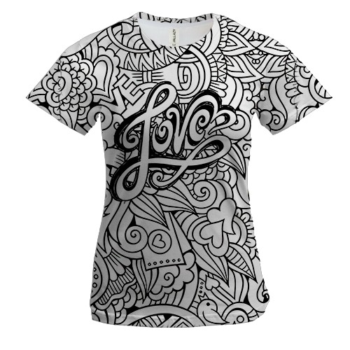 Жіноча 3D футболка Love візерунки