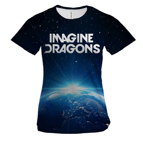 Женская 3D футболка Imagine Dragons WORLD