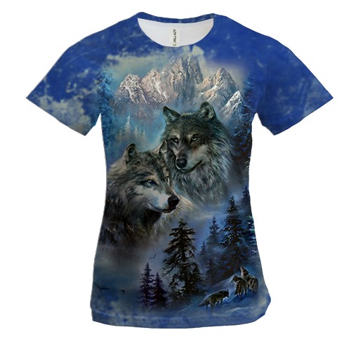 Жіноча 3D футболка "Вовки"