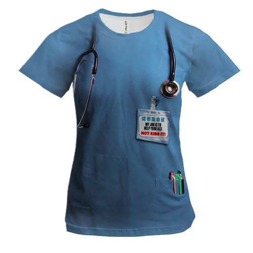 Женская 3D футболка "Костюм врача"