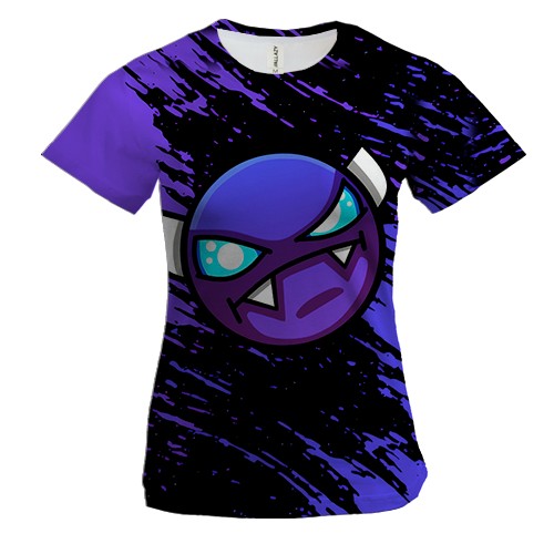 Женская 3D футболка Геометри Даш