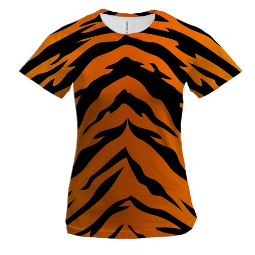 Жіноча 3D футболка «Шкура тигра»