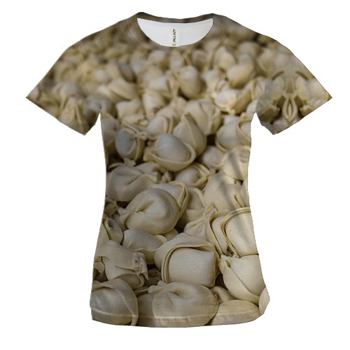 Женская 3D футболка с пельменями