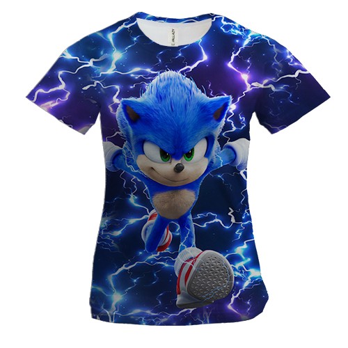 Женская 3D футболка SONIC (Молнии)