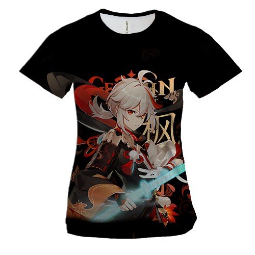 Женская 3D футболка Genshin Impact - Кадзуха