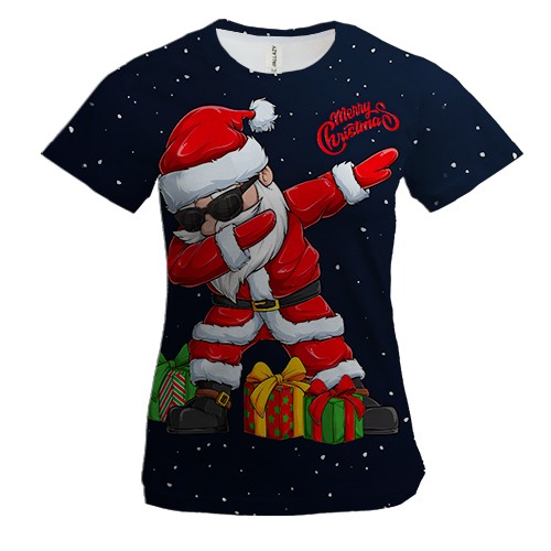 Жіноча 3D футболка «SANTA DABBING»