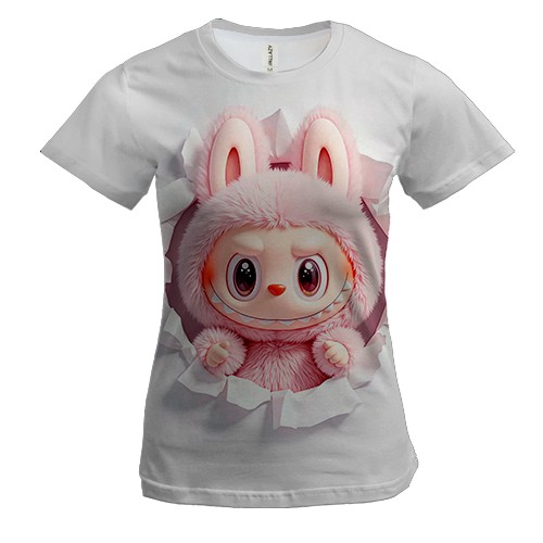 Женская 3D футболка Лабубу Розовый Прорыв