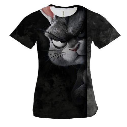 Женская 3D футболка с выглядывающим кроликом