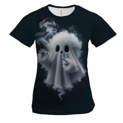 Жіноча 3D футболка з димним привидом