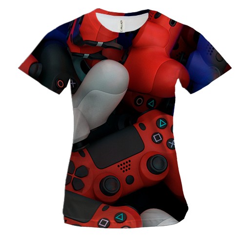 Жіноча 3D футболка з DualShock PS