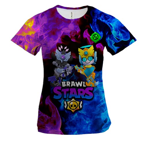 Женская 3D футболка с BrawlStars персонажами