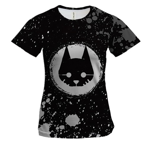 Женская 3D футболка лого STRAY в брызгах краски