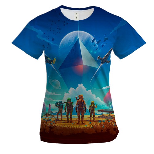 Женская 3D футболка No Man