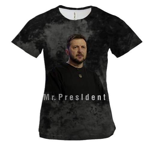 Женская 3D футболка с Зеленским (2)