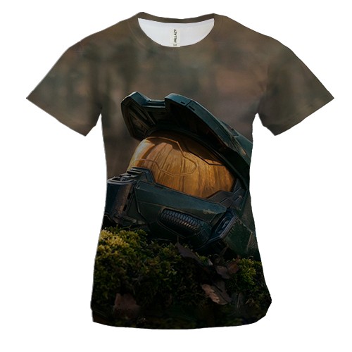 Женская 3D футболка Master Chief helmet