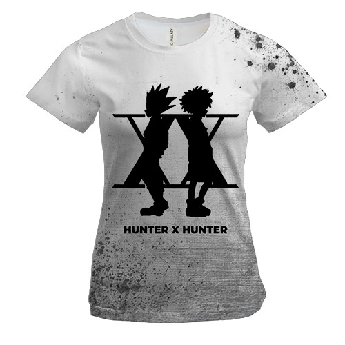 Женская 3D футболка Hunter X Hunter - силуэт героев