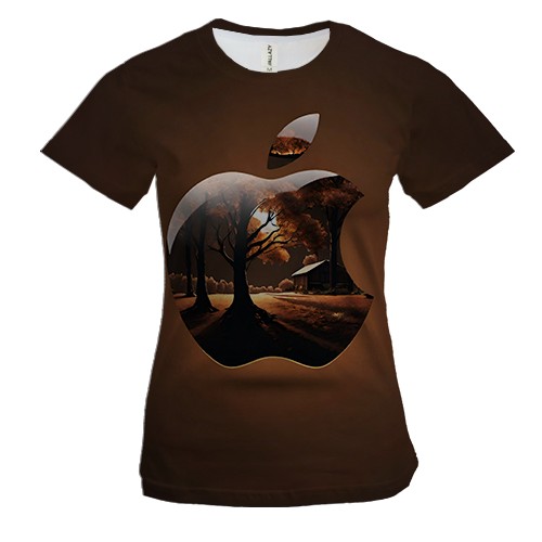 Женская 3D футболка Apple (Brown)