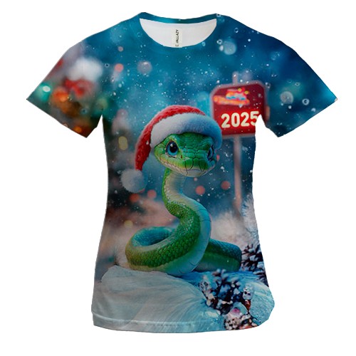Женская 3D футболка Год Зеленой Змеи