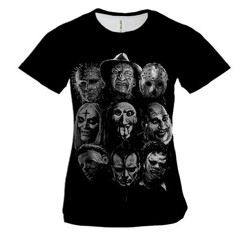 Жіноча 3D футболка Персонажі Хоррорів