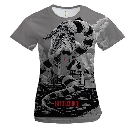 Женская 3D футболка Дом Битлджуса