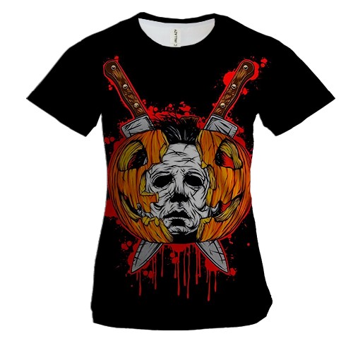 Жіноча 3D футболка Michael Myers Pumpkin