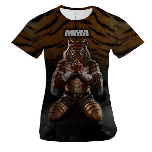 Женская 3D футболка Тигр MMA
