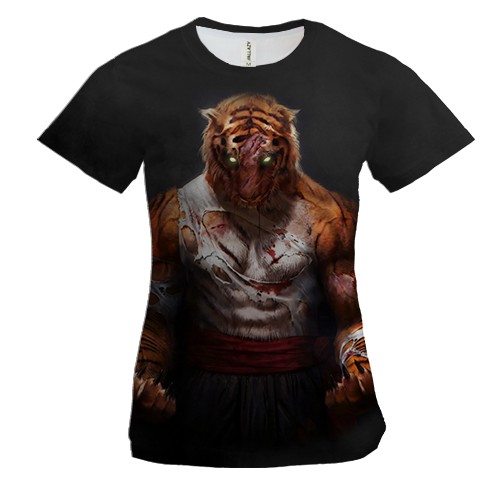 Жіноча 3D футболка Tiger Fighter MMA