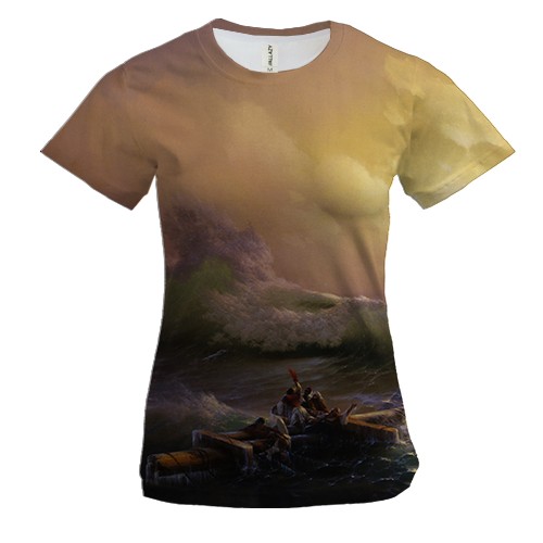 Женская 3D футболка Кораблекрушение
