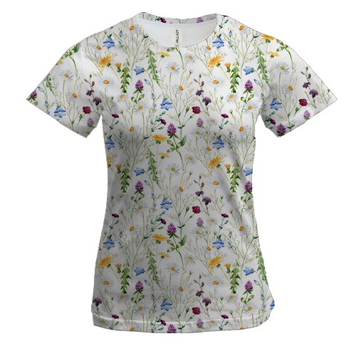 Жіноча 3D футболка Польові квіти